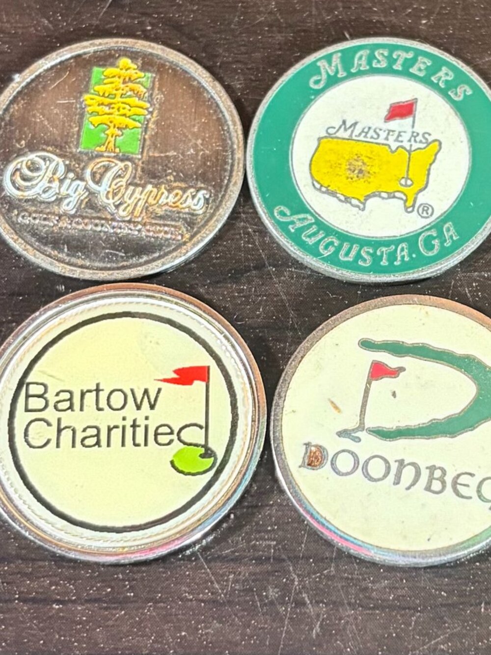 Lot of 10 Vintage Commemorateive Golf Ball Marker Coins - Masters/Presidents Cup